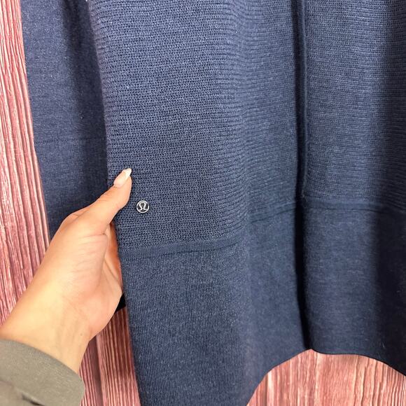 Lululemon Merino Wool Cardigan Long Sleeve Blue Womens Size 6 - Picture 6 of 7